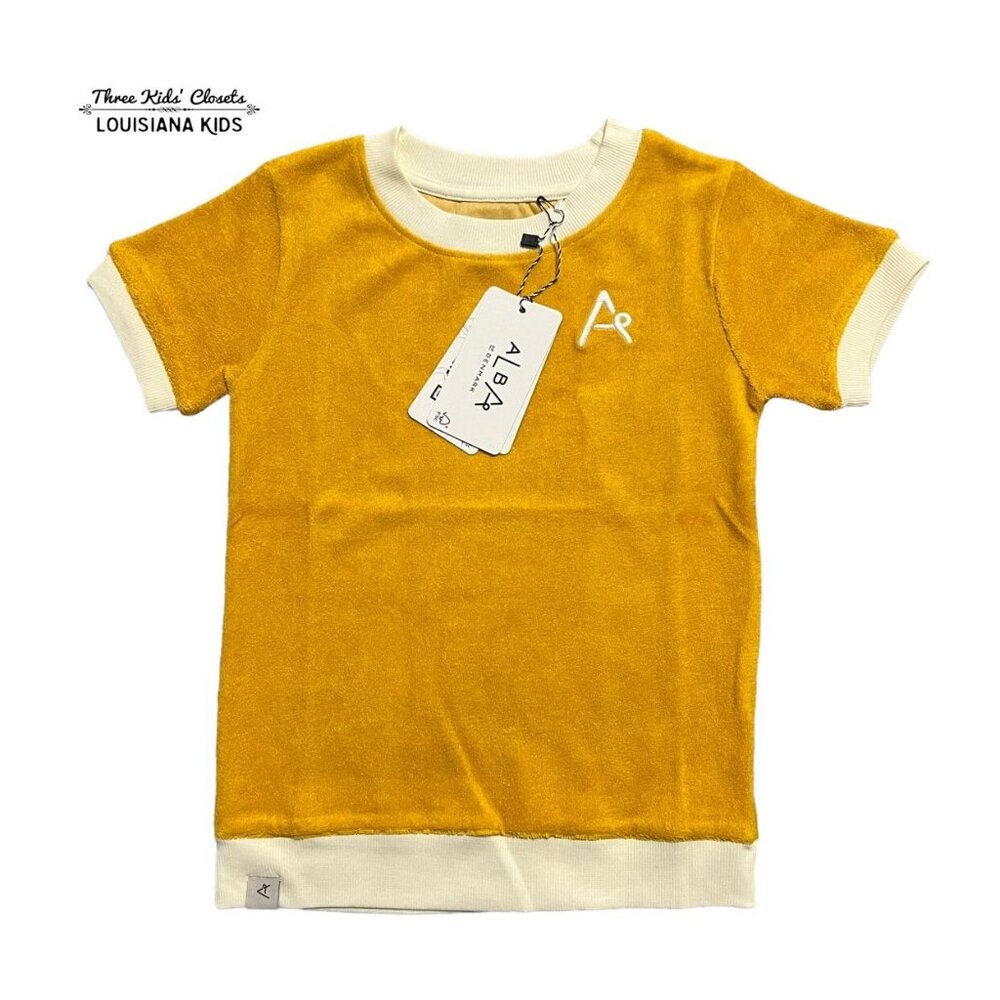 NEW Alba Kid Sz 122 (7Y) Mustard Yellow Terry Vesta Tee Shirt